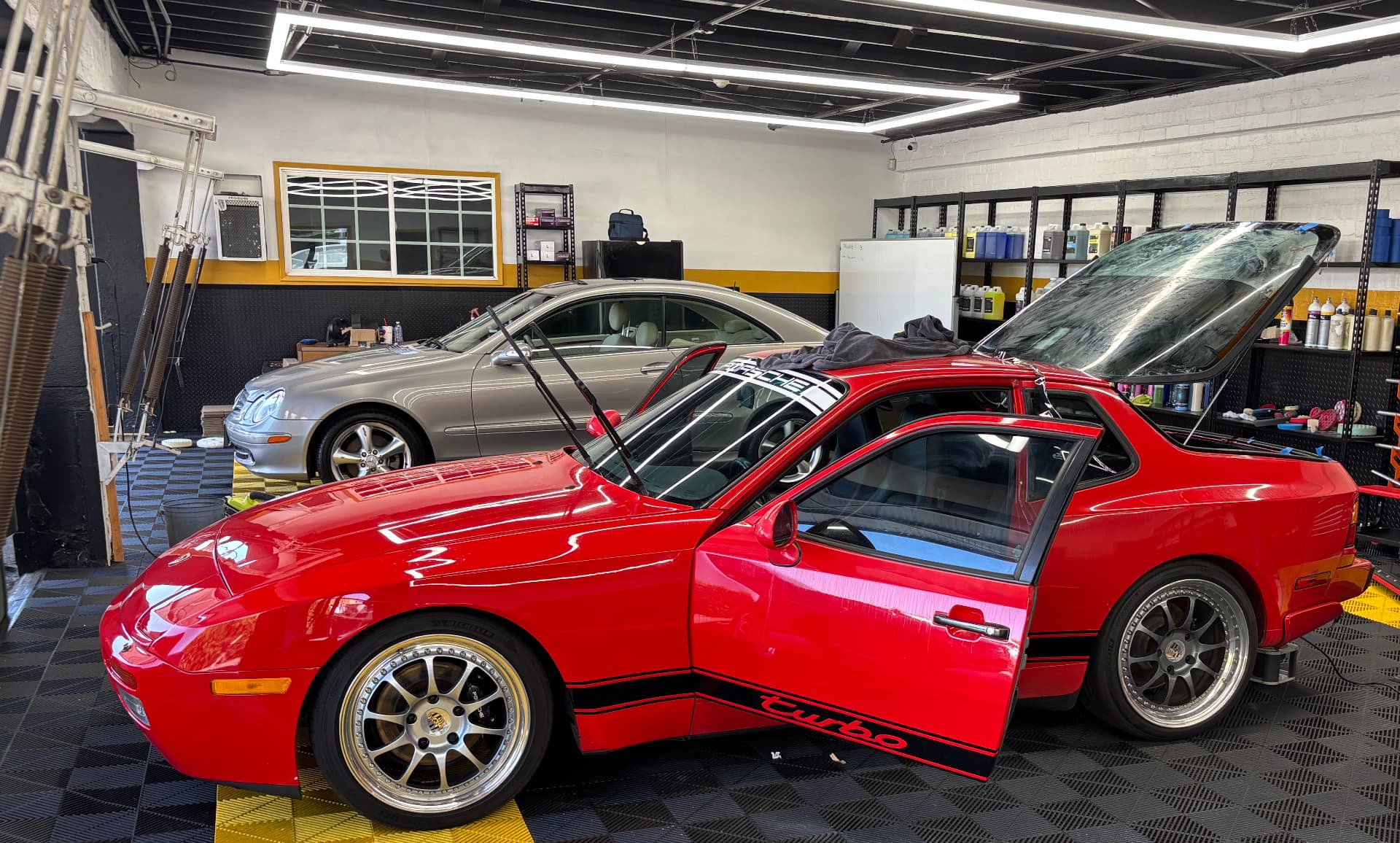 Porsche 944 Turbo after premium ceramic window tint installation — Porsche tinting in Pasadena by Flex Auto Care Studio