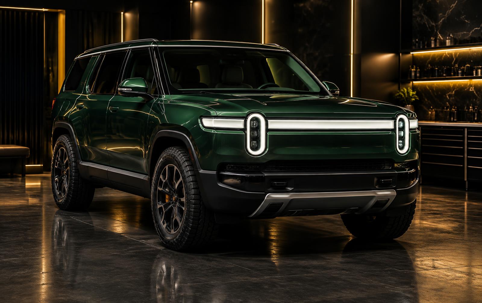 Rivian electric SUV prepared for paint protection film at Flex Auto Care Studio Pasadena